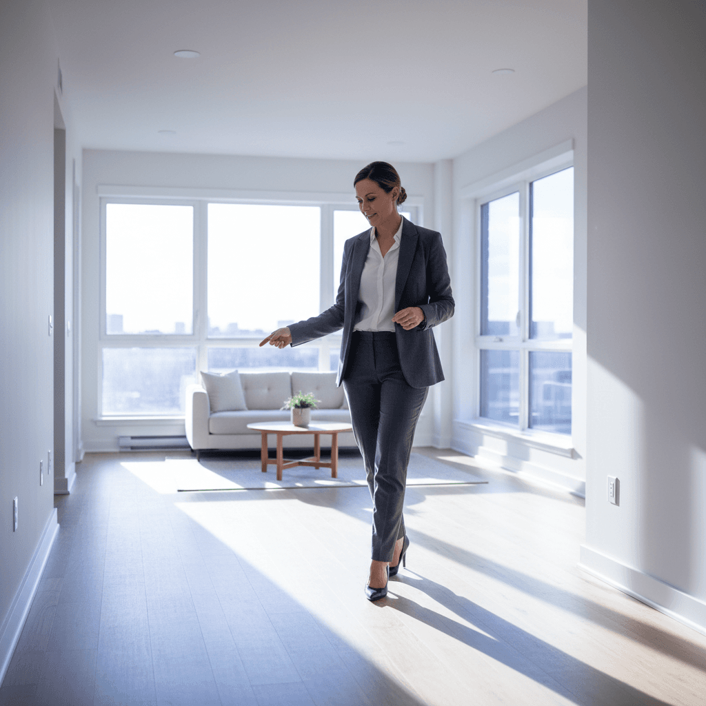 Property manager inspecting freshly cleaned vacant apartment